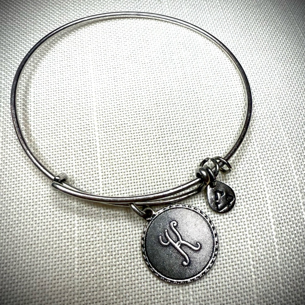 Alex and Ani “K” initial Charm Bangle Bracelet